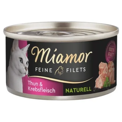 MIAMOR Feine Filets Naturell Tuna with crab - wet cat food - 80g