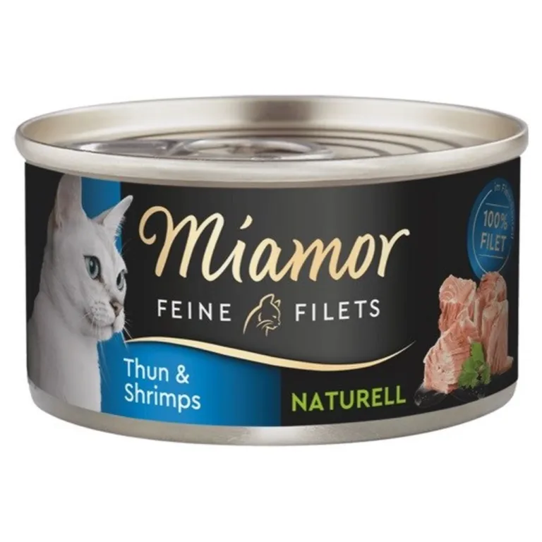 MIAMOR Feine Filets Naturell Tuna with shrimps - wet cat food - 80g