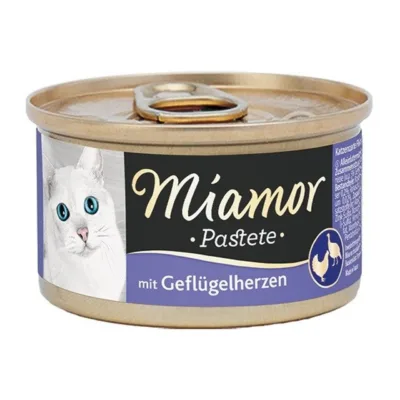 MIAMOR Pastete Poultry hearts - wet cat food - 85g