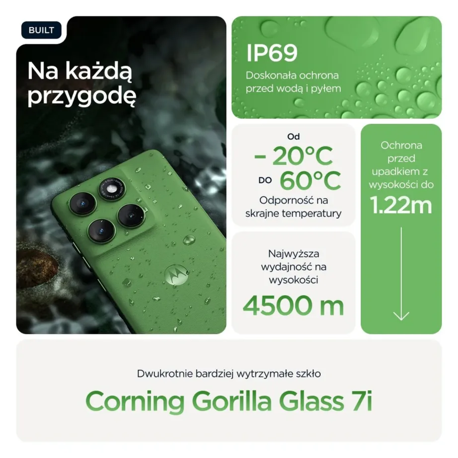 Motorola Edge 60 PB7H0019PL 5G 6,67″ P-OLED 12GB/256GB roheline IP68/IP69 veekindel nutitelefon Android 15, MediaTek Dimensity 7300, 5200mAh akuga, Dual SIM – 20