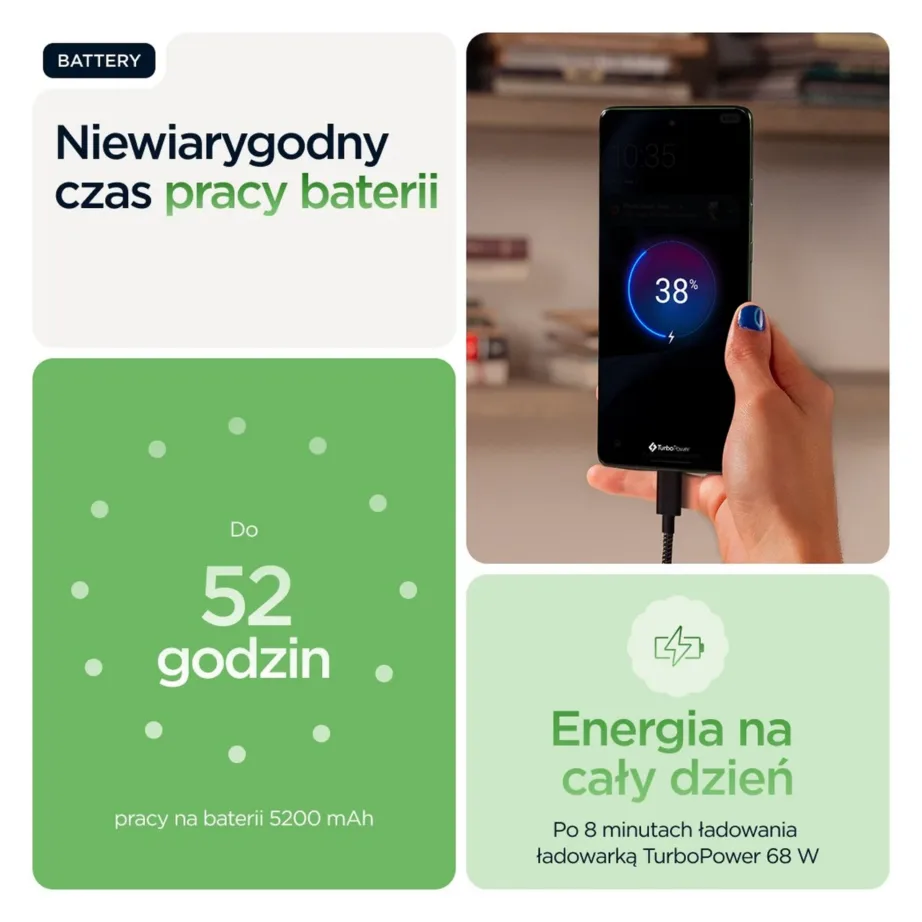 Motorola Edge 60 PB7H0019PL 5G 6,67″ P-OLED 12GB/256GB roheline IP68/IP69 veekindel nutitelefon Android 15, MediaTek Dimensity 7300, 5200mAh akuga, Dual SIM – 7