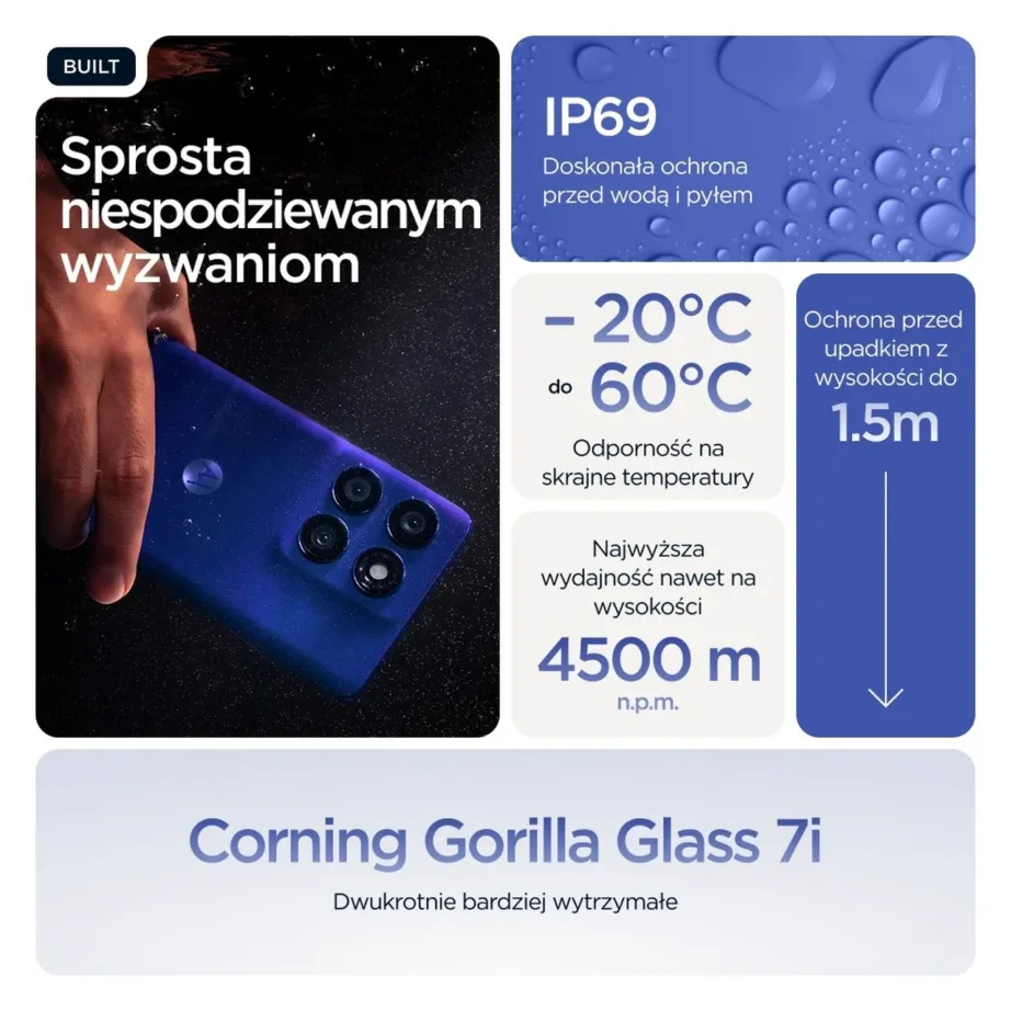 Motorola Edge 60 Pro PB7X0010PL 6,67″ 5G Dual SIM sinine 12GB/512GB tolmu- ja veekindel Android 15 nutitelefon, 6000 mAh aku, Gorilla Glass 7i – 2