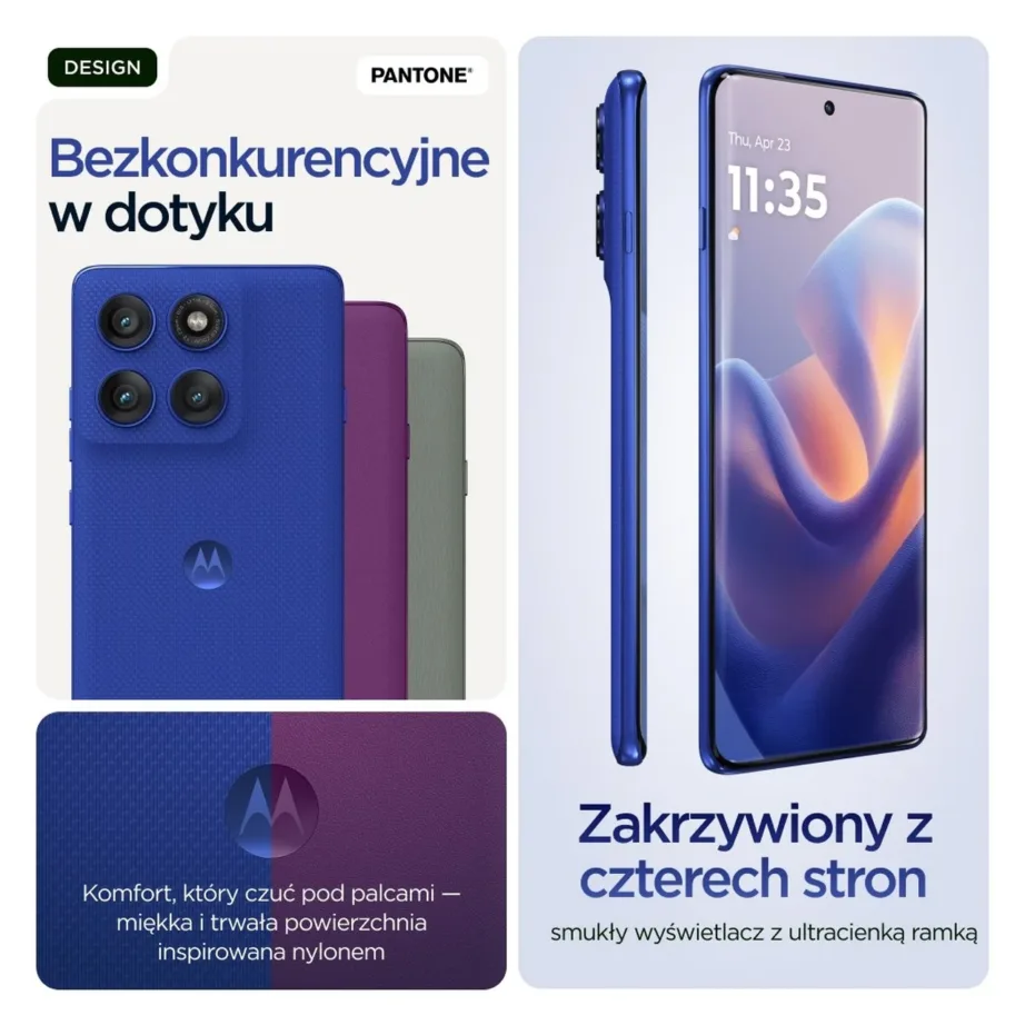 Motorola Edge 60 Pro PB7X0010PL 6,67″ 5G Dual SIM sinine 12GB/512GB tolmu- ja veekindel Android 15 nutitelefon, 6000 mAh aku, Gorilla Glass 7i – 13