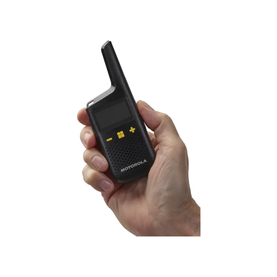Motorola MOTOXT185 must IP54 16-kanaline PMR-raadio, 8 km ulatus, liitiumioonaku, laadija ja vööklambriga – 2
