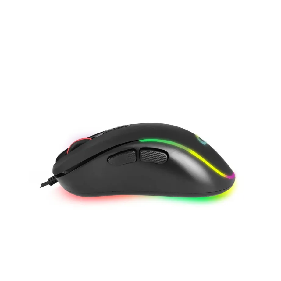 Must USB-C mängurihiir Esperanza EGM303, RGB valgustusega, 2400 DPI, paremakäeline, 7 nuppu, 120x65x40 mm – 3