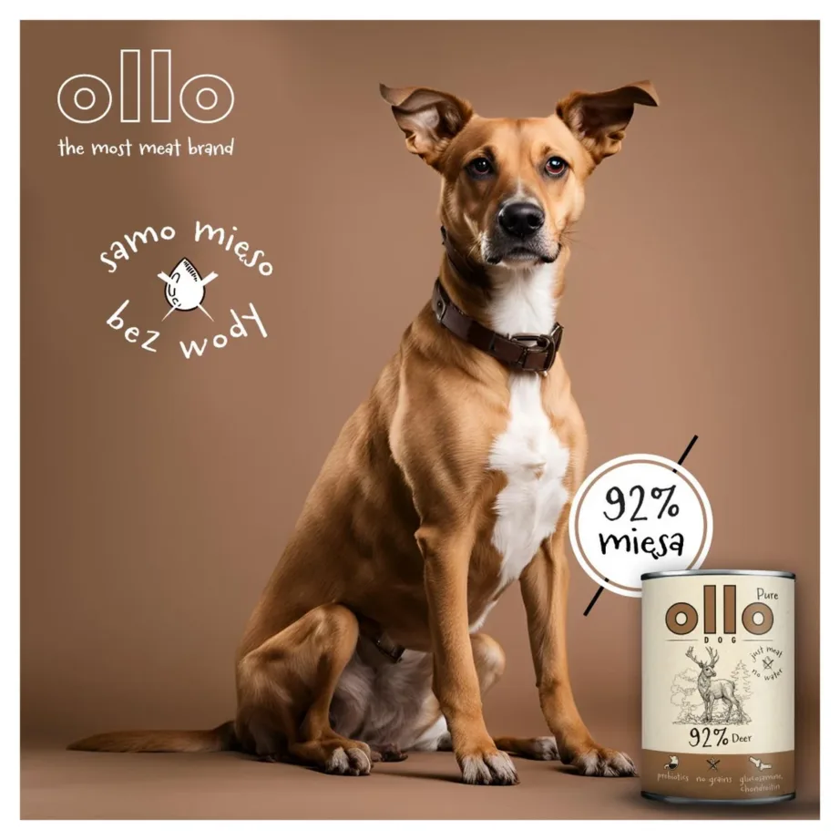 OLLO Pure Deer 850 g märg koeratoit täiskasvanud koertele hirvelihaga, teravilja- ja gluteenivaba – 3