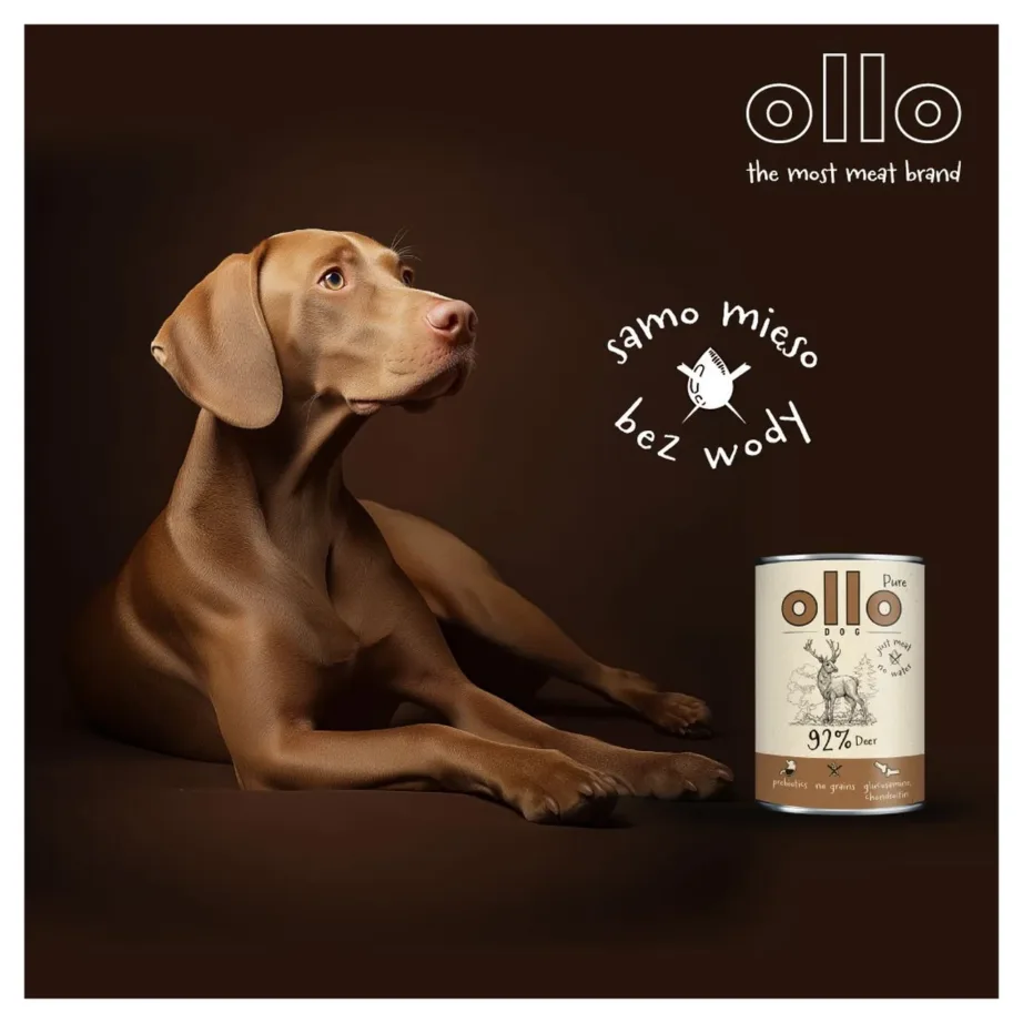 OLLO Pure Deer 850 g märg koeratoit täiskasvanud koertele hirvelihaga, teravilja- ja gluteenivaba – 7