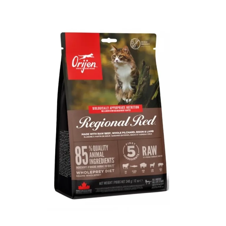 Orijen Regional Red 340 g veiselihaga gluteenivaba kuivtoit täiskasvanud kassidele