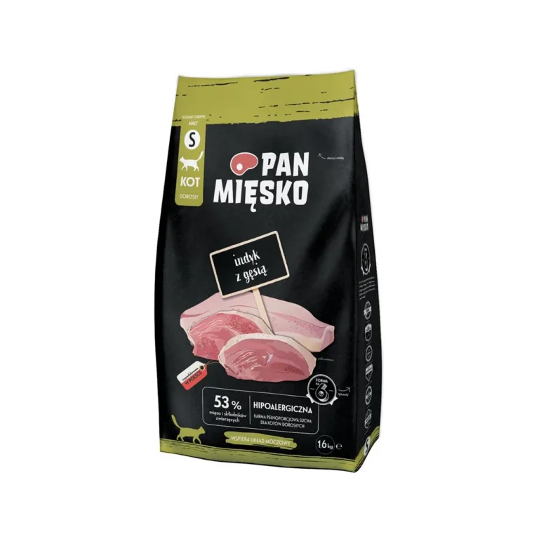 PAN MIĘSKO Turkey with Goose S 1,6 kg gluteenivaba täissööt täiskasvanud kassidele