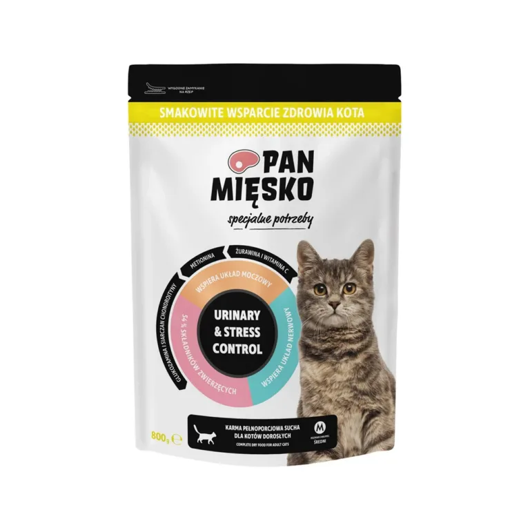 PAN MIĘSKO Urinary & Stress Control 800g kalkuniga gluteenivaba täissööt täiskasvanud kassile