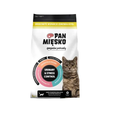 PAN MIĘSKO Urinary & Stress Control kalkuniga 3 kg gluteenivaba täissööt täiskasvanud kassidele
