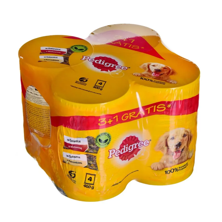 Pedigree veise ja kanaliha märgtoit koerale 4 x 400 g želees – 2