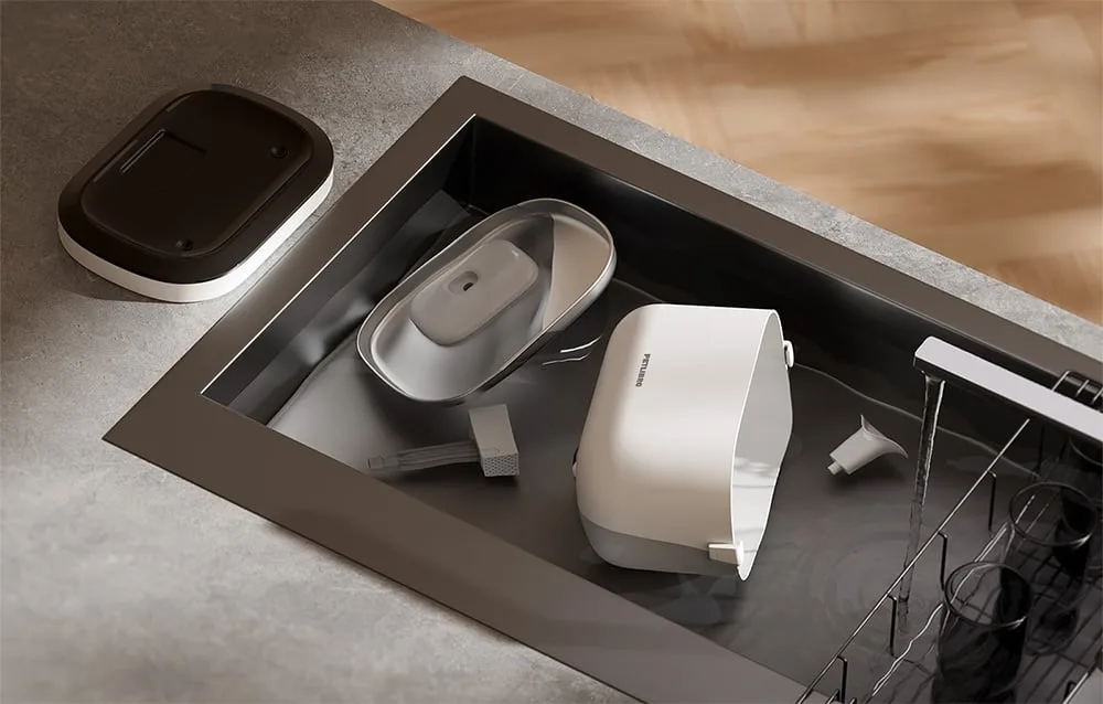 Eemaldatav paak, lihtne täita ja LED-teavitused