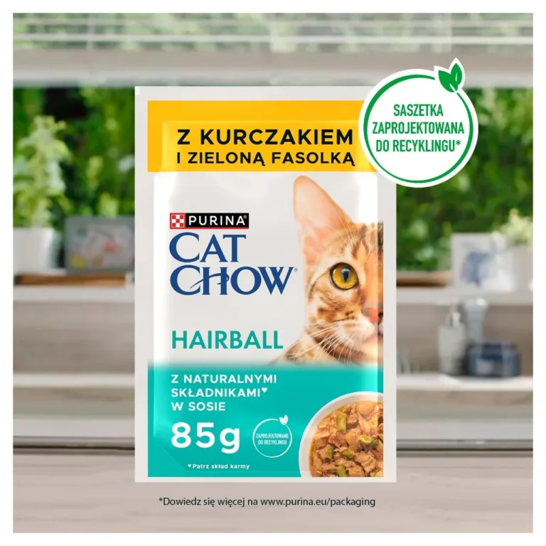 PURINA Cat Chow Hairball Control Chicken with green beans - wet cat food - 85g