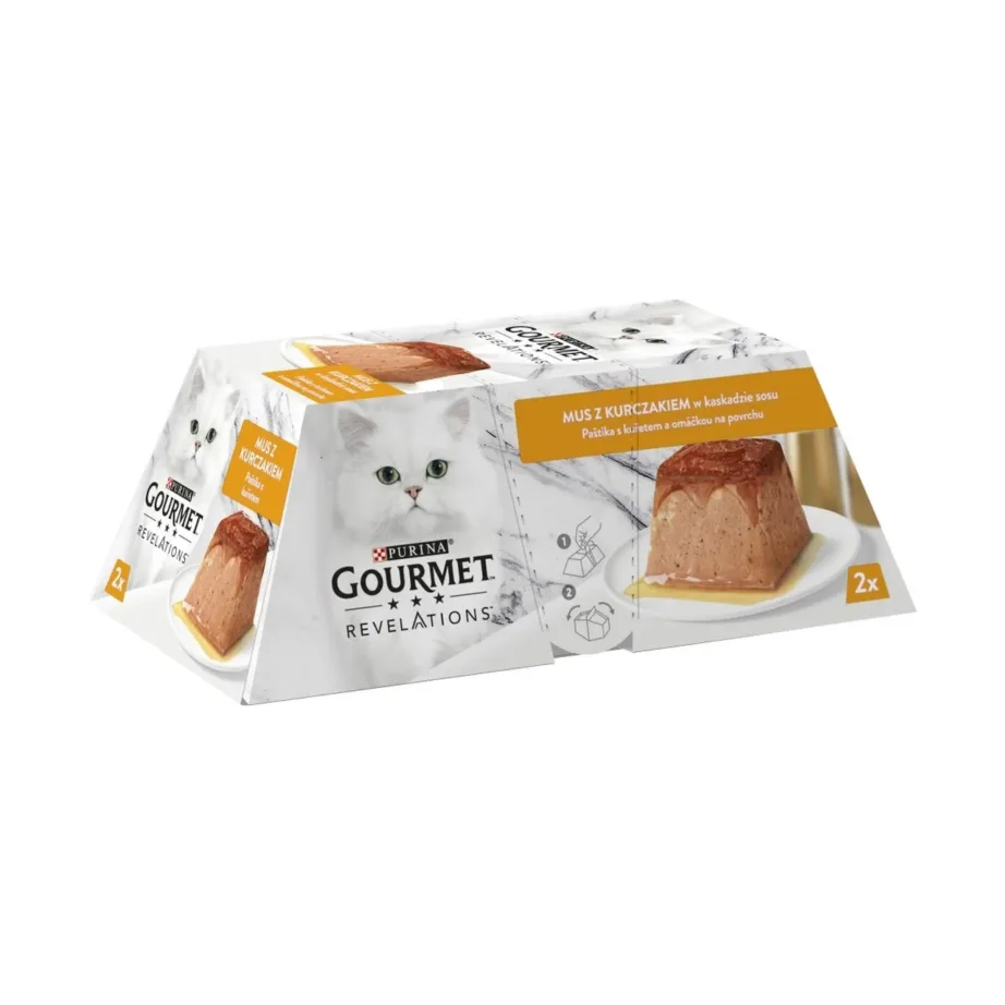 Purina Gourmet Revelations 2x57g kanamaitseline gluteenivaba täissööt täiskasvanud kassidele – 2