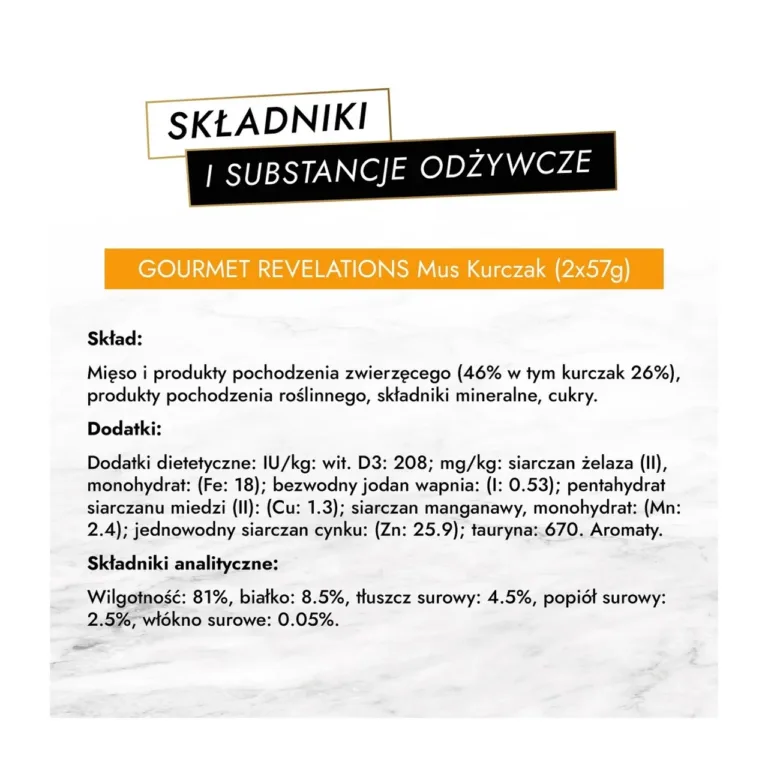 Purina Gourmet Revelations 2x57g kanamaitseline gluteenivaba täissööt täiskasvanud kassidele