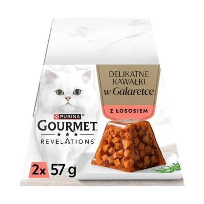 Purina Gourmet Revelations 2x57g lõhega gluteenivaba täissööt täiskasvanud kassile