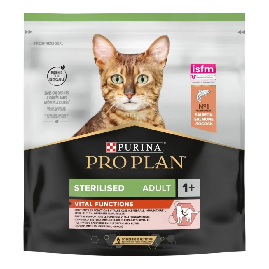 PURINA Pro Plan Sterilised Vital Functions Salmon – dry cat food – 400g