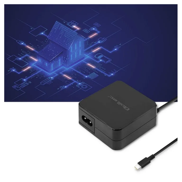 Qoltec 51027 65W USB-C PD must seinalaadija 1,75 m kaabliga sülearvutitele ja seadmetele