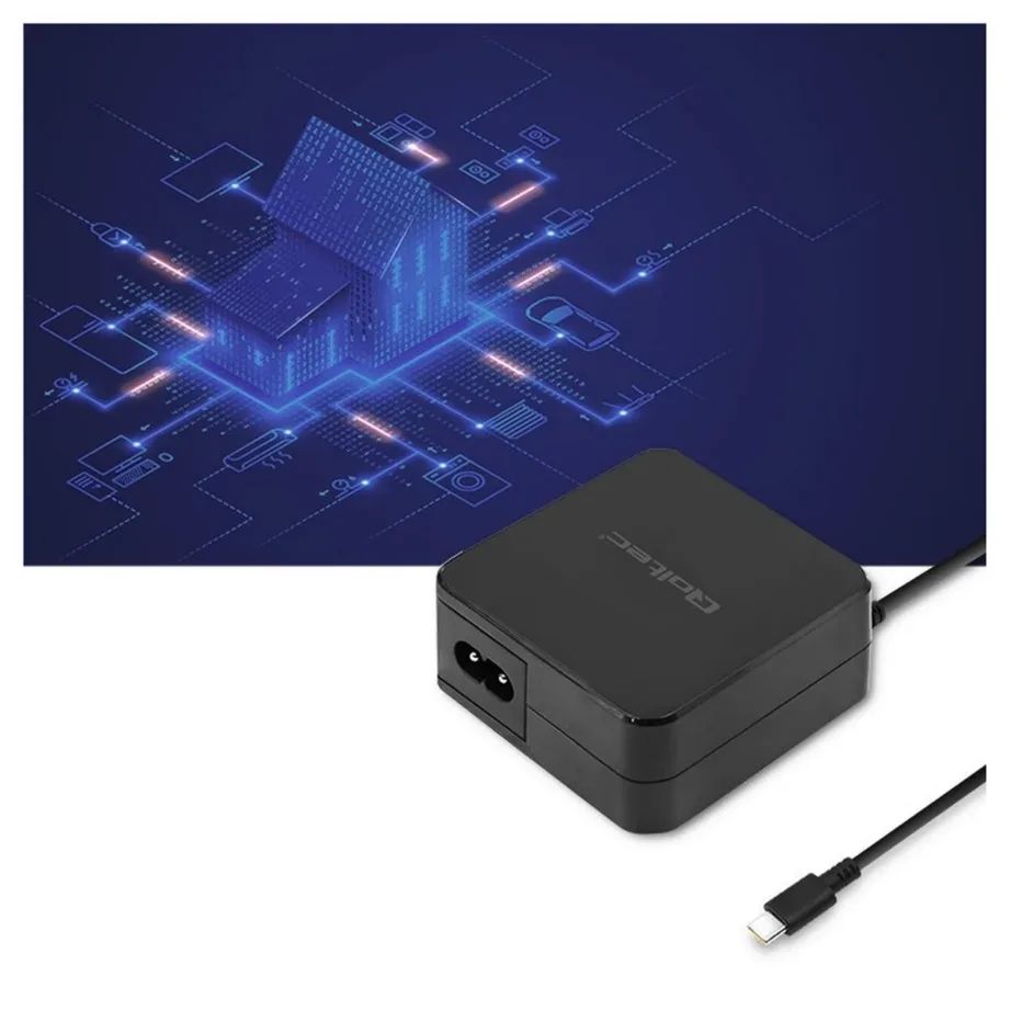 Qoltec 51027 65W USB-C PD must seinalaadija 1,75 m kaabliga sülearvutitele ja seadmetele – 3