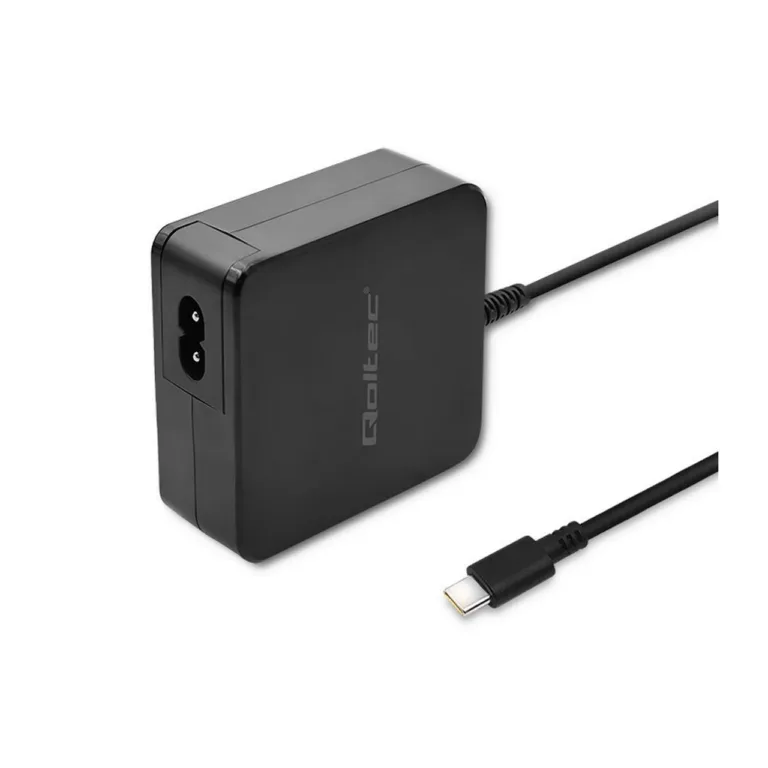 Qoltec 51027 65W USB-C PD must seinalaadija 1,75 m kaabliga sülearvutitele ja seadmetele