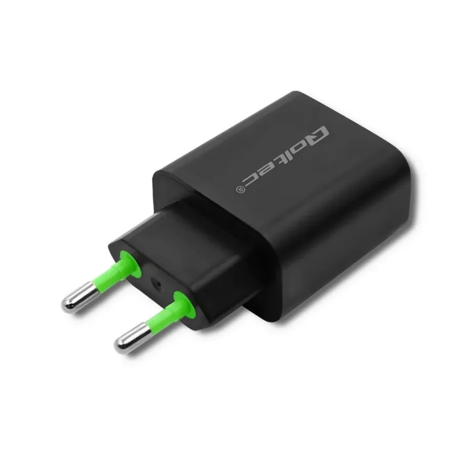 Qoltec 51713 must 18W USB-C PD ja USB QC 3.0 seinalaadija, 5-12V, 3A, universaalne nutiseadmetele – 7