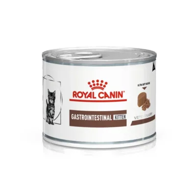 Royal Canin Gastrointestinal Kitten Ultra Soft Mousse 195 g kanaliha veterinaarne märgtoit kasvavatele kassipoegadele seedimise toetuseks