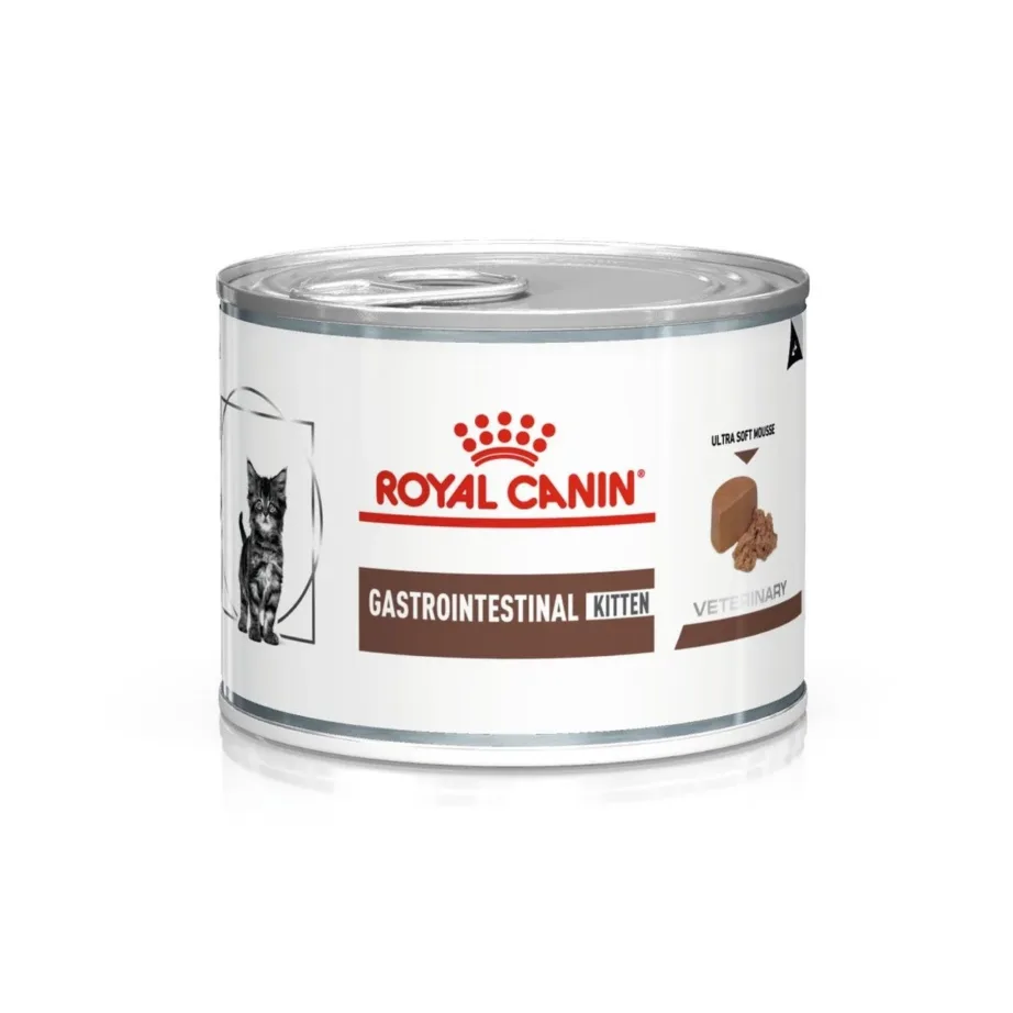 Royal Canin Gastrointestinal Kitten Ultra Soft Mousse 195 g kanaliha veterinaarne märgtoit kasvavatele kassipoegadele seedimise toetuseks