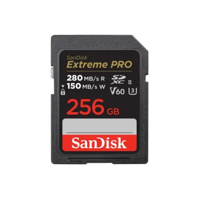 SanDisk SDSDXEP-256G-GN4IN 256 GB SDXC UHS-II mälukaart, 280 MB/s lugemiskiirus, Class 10, V60, must