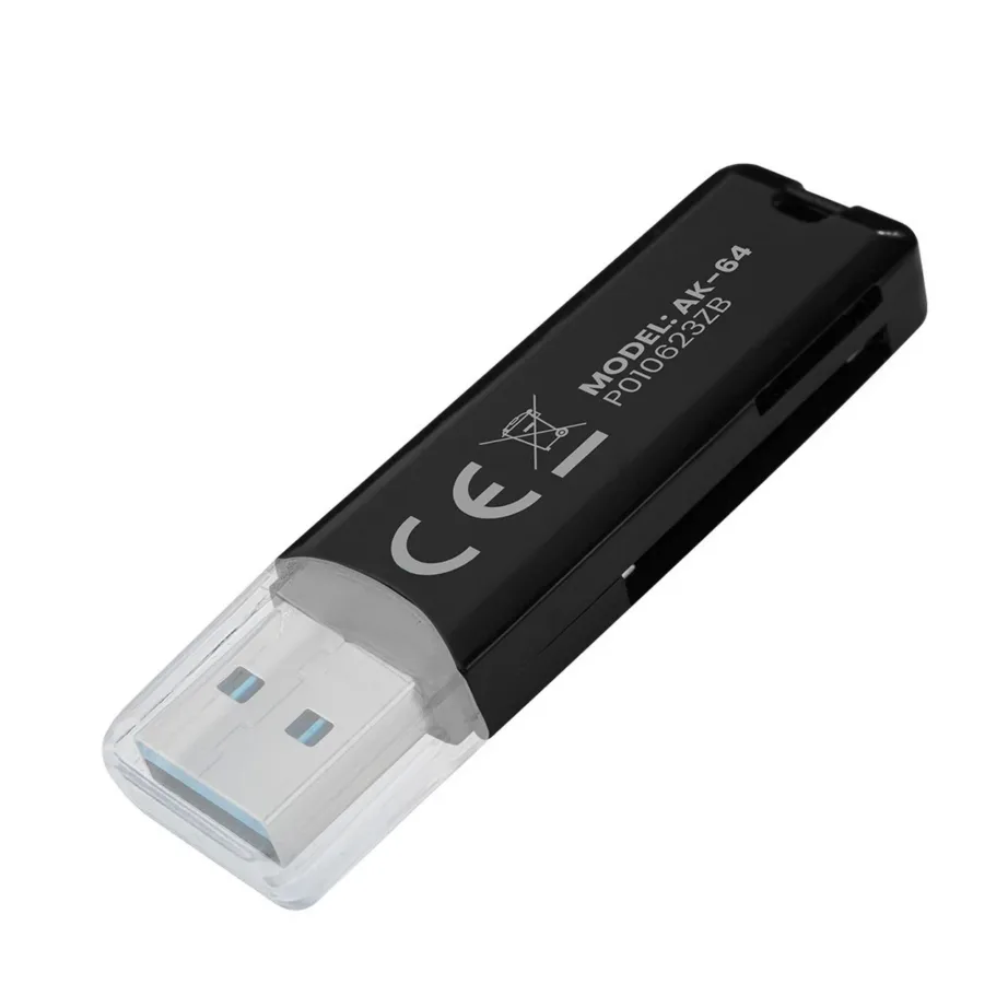 SAVIO AK-64 USB 3.0 must SD/microSD kaardilugeja, 57,5x17x8,3 mm, Plug & Play – 5