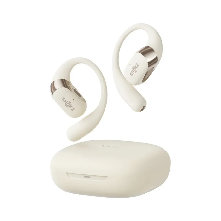 SHOKZ OpenFit 2 T920-ST-BG IP55 veekindlad 11h juhtmevabad kõrva taha kinnituvad Bluetooth 5.4 avatud disainiga kõrvaklapid, beež, laadimiskarbiga – 2