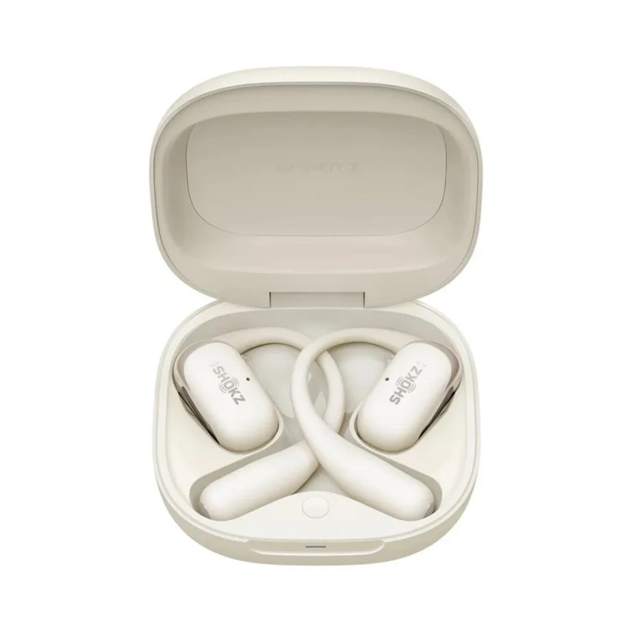 SHOKZ OpenFit 2 T920-ST-BG IP55 veekindlad 11h juhtmevabad kõrva taha kinnituvad Bluetooth 5.4 avatud disainiga kõrvaklapid, beež, laadimiskarbiga – 3