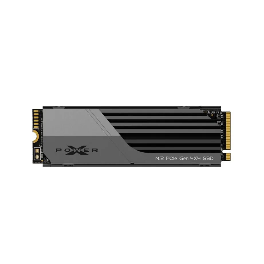 Silicon Power XS70 SP02KGBP44XS7005 2TB M.2 2280 PCIe Gen4x4 NVMe 1.4 SSD arvutile/sülearvutile, lugemiskiirus 7300 MB/s, kirjutamiskiirus 6800 MB/s, must