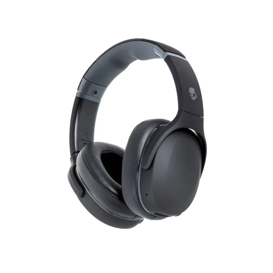 Skullcandy Crusher Evo S6EVW-N740 mustad 312 g kokkuvolditavad juhtmevabad ja juhtmega Bluetooth 5.0 kõrvaklapid muusika ja kõnede jaoks, USB-C, 40 h aku – 10