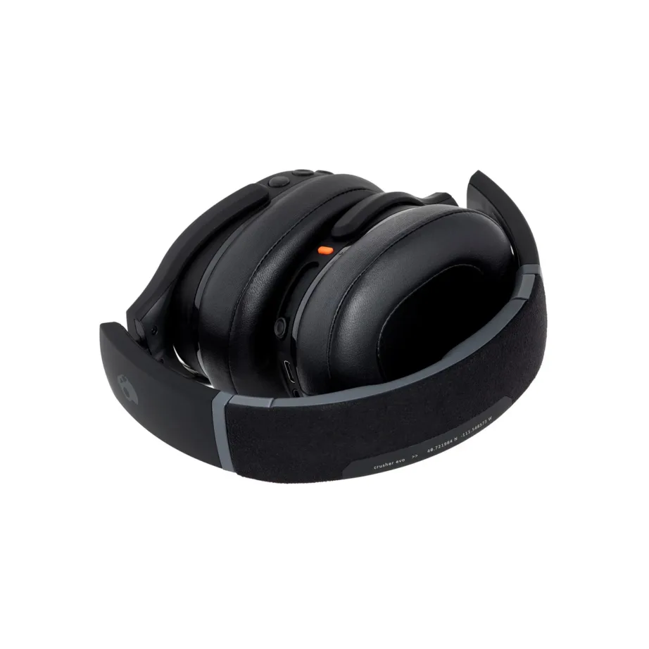 Skullcandy Crusher Evo S6EVW-N740 mustad 312 g kokkuvolditavad juhtmevabad ja juhtmega Bluetooth 5.0 kõrvaklapid muusika ja kõnede jaoks, USB-C, 40 h aku – 11