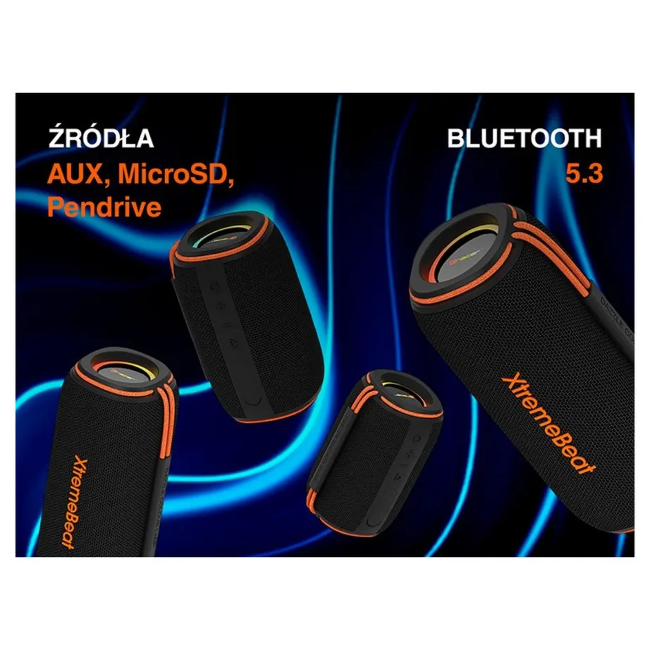 Tracer XtremeBeat TRAGLO47541 15 W must IPX6 juhtmevaba Bluetooth kõlar sisseehitatud mikrofoniga, 6 h aku – 5