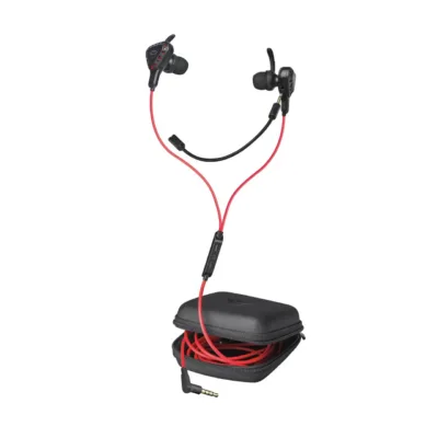 Trust GXT 408 3,5 mm in-ear mänguri kõrvaklapid eemaldatava mikrofoniga, punane/must, kandekotiga