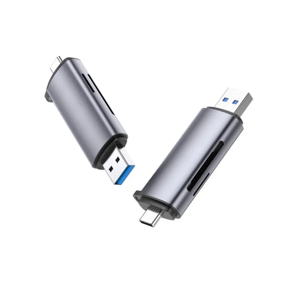 UGREEN 50706 USB/Micro-USB hõbedane mälukaardilugeja (SD/MicroSD, Plug and Play, 73,7 x 21,5 x 11,6 mm)