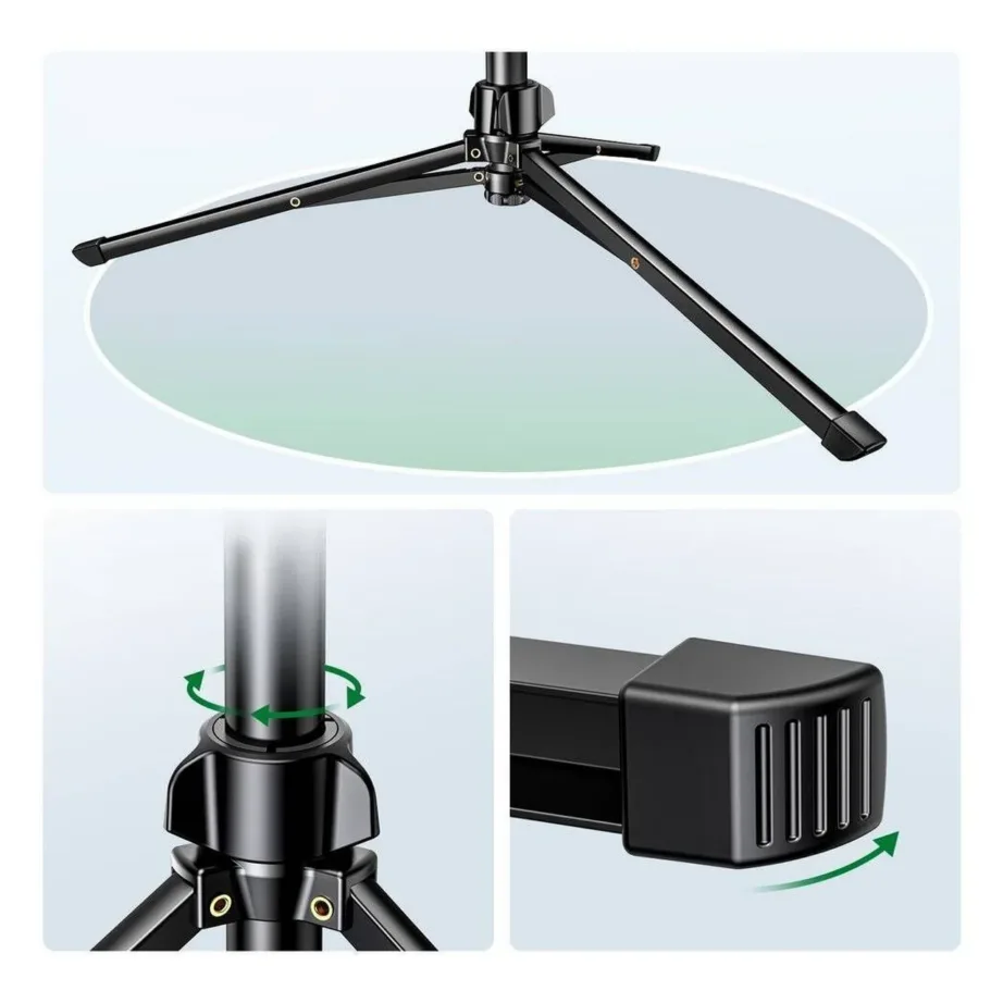 Ugreen LP680 1,8 m must alumiiniumist Bluetooth-statiiv/selfie-pulk kaugjuhtimispuldiga nutitelefonidele – 10