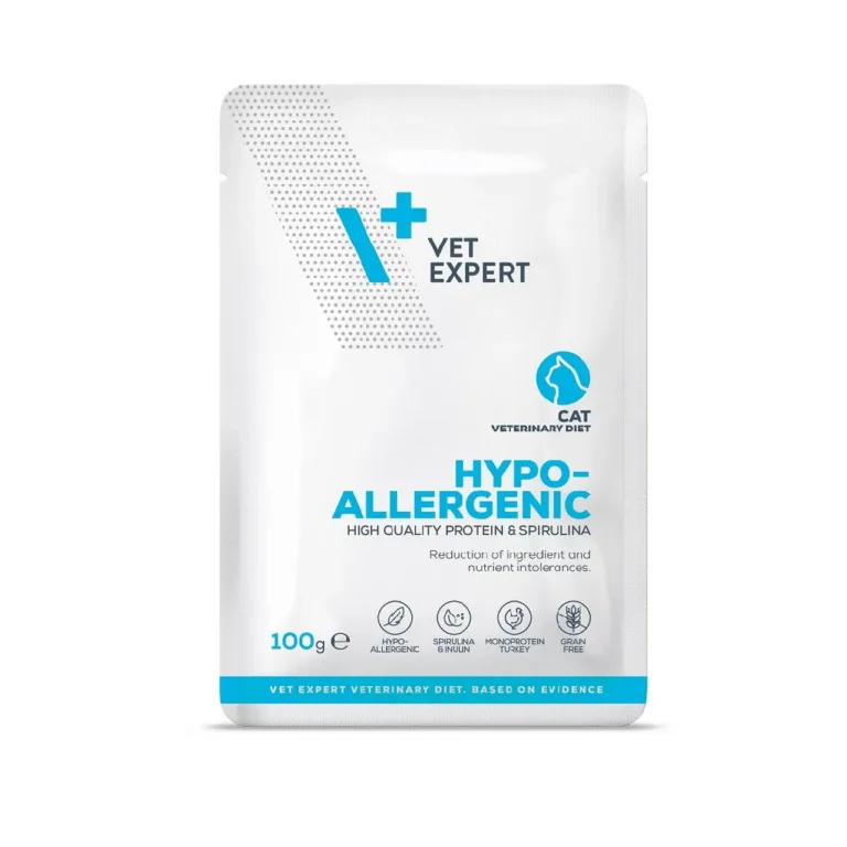 VetExpert Hypoallergenic Turkey 100g gluteenivaba monoproteiin märgtoit täiskasvanud kassile