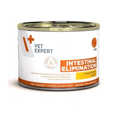 VetExpert Intestinal Elimination Turkey 200g monoproteiinne gluteenivaba dieettoit täiskasvanud koertele