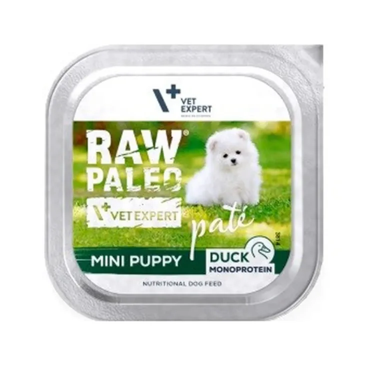 VetExpert Raw Paleo 150g pardilihaga täissööt väikest tõugu kutsikatele, monoproteiinne, teravilja- ja gluteenivaba märgtoit