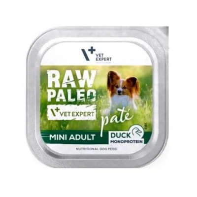 VetExpert Raw Paleo Mini Adult Duck 150 g monoproteiinne teraviljavaba märgtoit väikest tõugu täiskasvanud koertele
