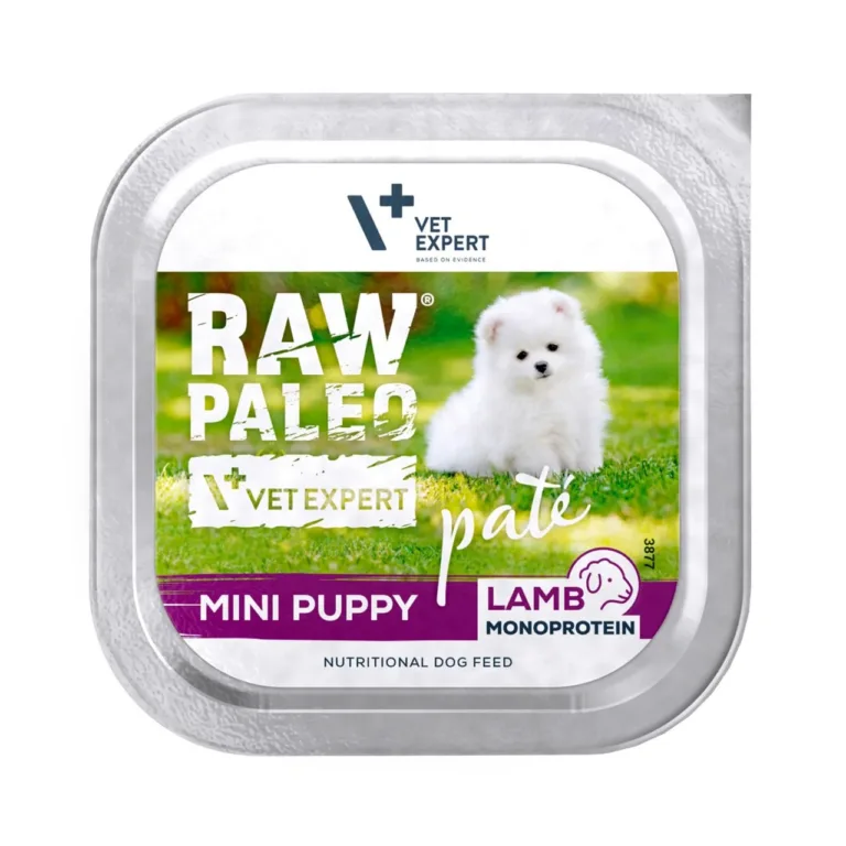 VetExpert RAW PALEO Mini Puppy Lamb 150g monoproteiin märgtoit väikest tõugu kutsikatele