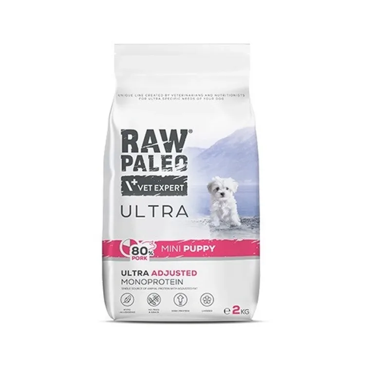 VetExpert Raw Paleo Ultra Mini 2 kg sealiha monoproteiin kuivtoit väikest tõugu kutsikatele, gluteeni- ja teraviljavaba
