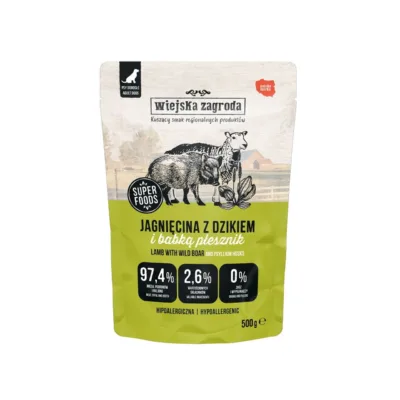 Wiejska Zagroda Lamb with Wild Boar 500g teraviljavaba täistoit märgtoit täiskasvanud koertele
