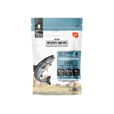 Wiejska Zagroda Monoprotein Salmon 800 g teraviljavaba kuivtoit täiskasvanud kassile