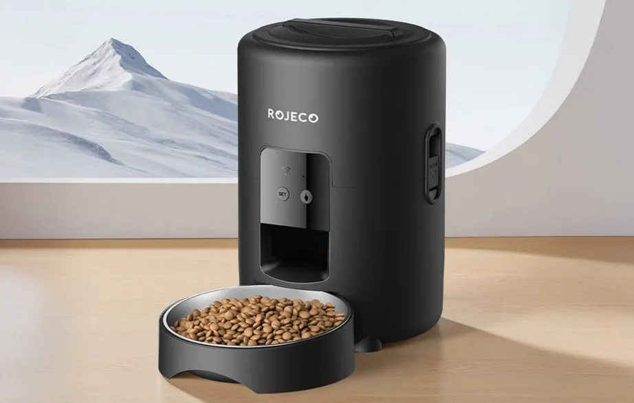 Wi‑Fi automaatne kassisöötja 2 l – Rojeco RWSQZDTWF‑2L, ajastatud söötmine, rakendusjuhtimine ja 304 roostevaba kauss – 4