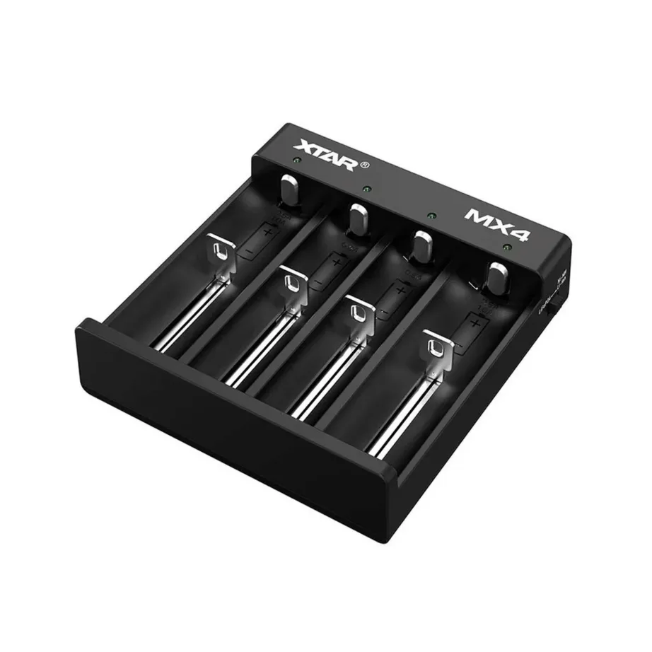 XTAR MX4 4-pesaline universaalne akulaadija Li-ion/NiMH akudele, USB-C, must – 6