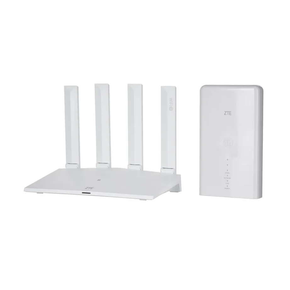 ZTE MC889+T3000 5G välisseadmega Wi-Fi 6 ruuteri komplekt siseruumidesse, IP65, 4 antenni, 128 kasutajat, valge